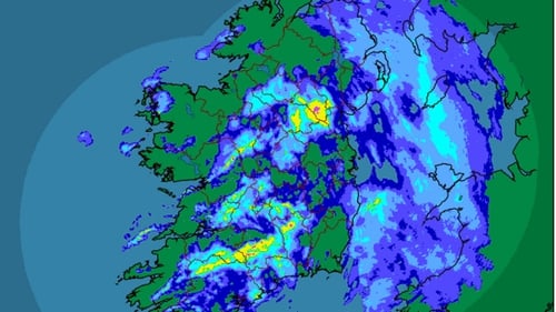 Rainfall radar at 11.30am (Pic: Met Éireann)