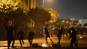 Egyptian protesters clash with riot police near Cairo's Tahrir Square
