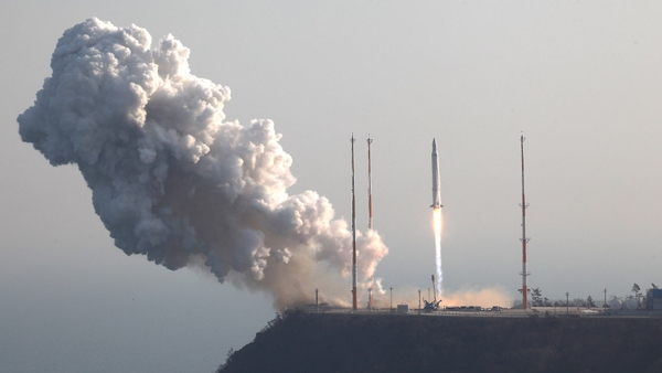 KSLV-1 (Naro) rocket lifts off from the launch pad at Goheung Space Centre