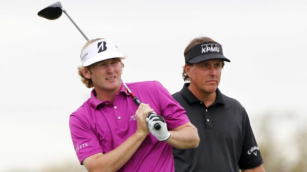 Brandt Snedeker (left) was unable to catch Phil Mickelson (right)