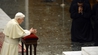 Pope Benedict XVI prays during his visit at the Pontificio Seminario Romano Maggiore on 8 February