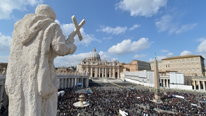 Crowds began gathering in St Peter's Square from early this morning