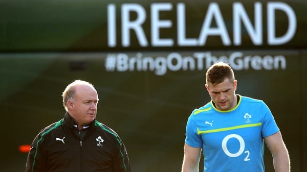 Declan Kidney feels Brian O'Driscoll helps Jamie Heaslip on the pitch