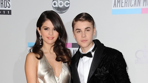 Selena Gomez and Justin Bieber at the American Music Awards last year