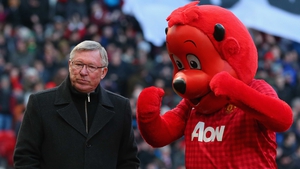 "You need a clock like Flavor Flav": former Manchester United manager Alex Ferguson and the team's mascot Fred the Red