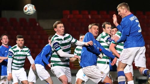 Linfield were beaten 7-2 by Shamrock Rovers in the 2013 competition