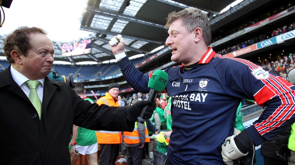 Curran speaking to RTÉ's Marty Morrissey after the All-Ireland triumph