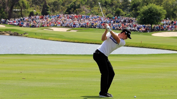 Justin Rose plays a shot on the sixth hole during the second round of the Arnold Palmer Invitational