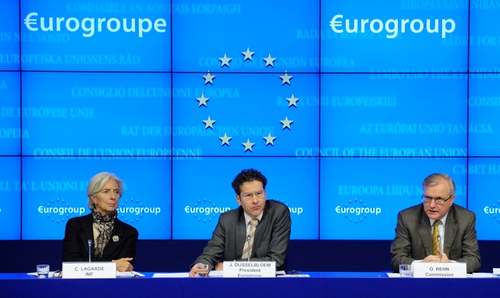 IMF's Christine Lagarde, Eurogroup president Jeroen Dijsselbloem and Commissioner Olli Rehn were involved in the negotiations