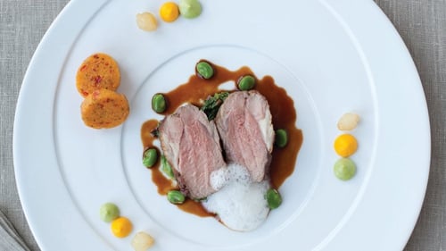 Neven Maguire's Rump of Local Lamb with Pea Purée and Rosemary Jus