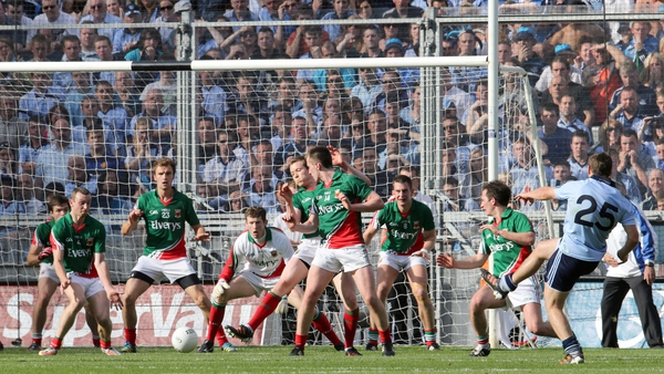 Kevin McManamon in action against Mayo last year - Dublin are seeking a first league title since 1993