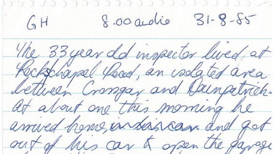Handwritten News Report 31 August 1985