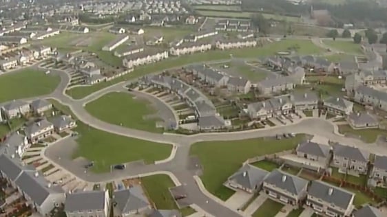 Aerial view of housing estates.