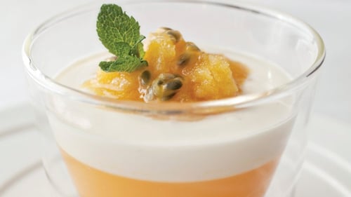 Neven Maguire's Passion Fruit and Orange Jelly with Vanilla Yoghurt and Granita