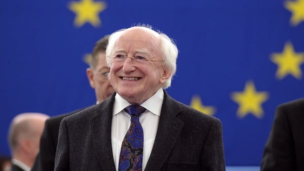 President Michael D Higgins was speaking to MEPs as part of Ireland's six-month EU Presidency