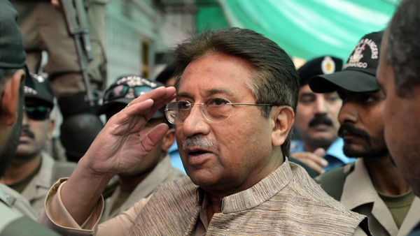 There were chaotic scenes as Pervez Musharraf arrived in court