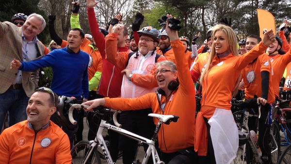 Colm Hayes and friends launch the Cycle Against Suicide from RTÉ