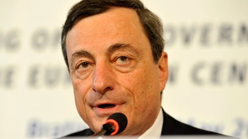 Mario Draghi said Irish banks needed to address the large stock of non-performing loans