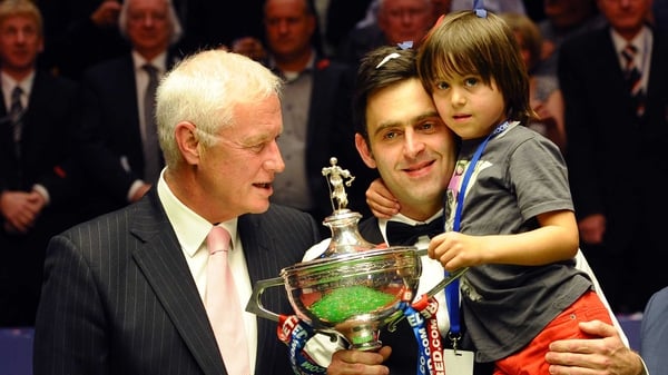 Barry Hearn with Ronnie O'Sullivan following the latter's victory in the 2012 World Championship final