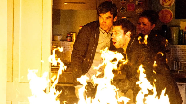 Cain, Andy and Amy battle the flames to save Kerry and Jack