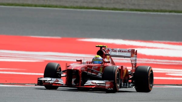 Ferrari's Brazilian driver Felipe Massa at the Circuit de Catalunya in Montmelo near Barcelona