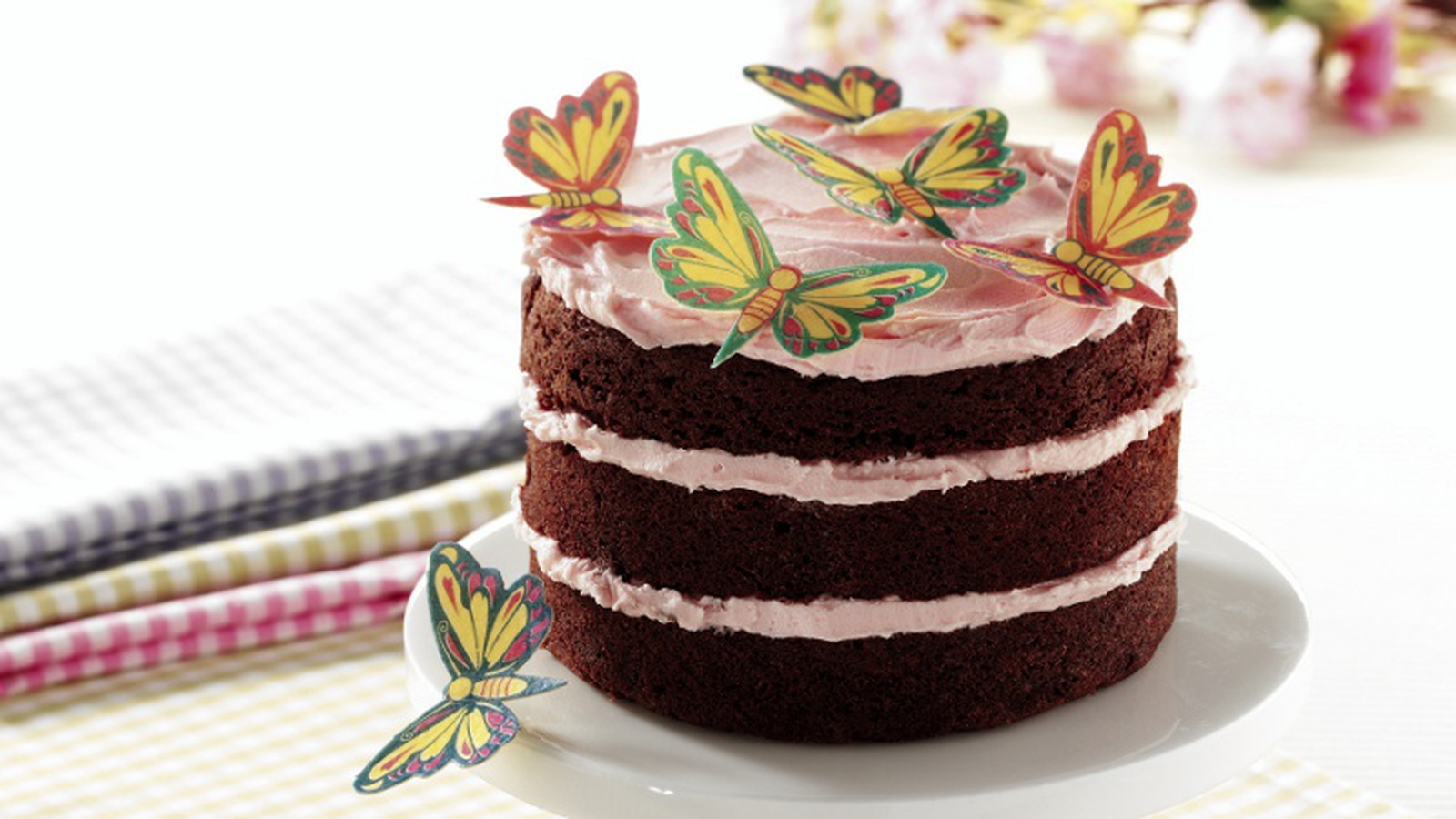 Mini Butterfly Chocolate Layer Cake