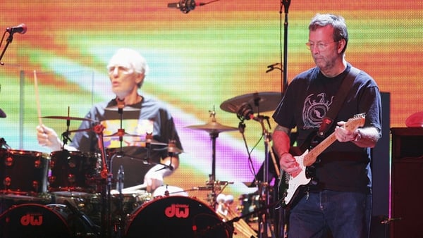 Eric Clapton, right with one-time Cream bandmate, drummer Ginger Baker.