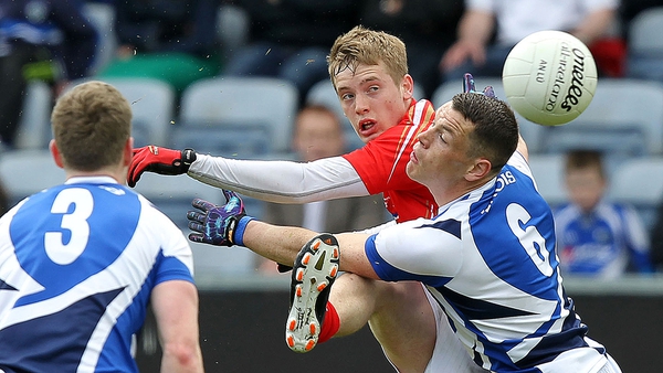 Ciaran Byrne gets a shot away against Laois in the last round