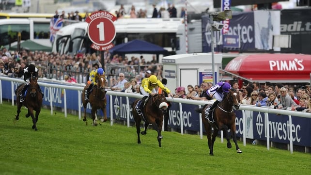 St Nicholas Abbey and Joseph O'Brien pulling clear to win the Coronation Cup at Epsom