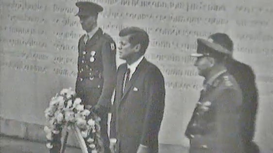 President Kennedy Lays Wreath at Arbour Hill