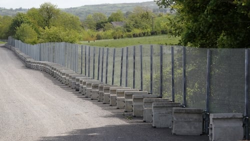 A metal security fence has been put in place near the entrance of the Lough Erne resort