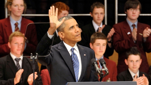 Barack Obama addressed students at the Waterfront Convention Centre