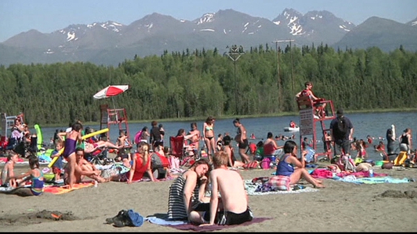 Alaskans are enjoying record high temperatures of 27C