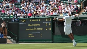 Juan Martin Del Potro in action at Wimbledon