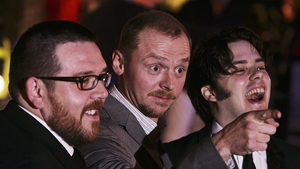 (l-r) Frost, Pegg and Wright - Joining in the fun at Edgar Wright House at the Light House Cinema