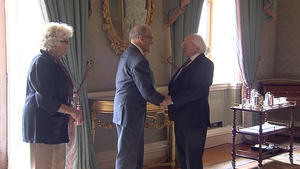 (L-R) Elizabeth and Dr Tiede Herrema met with President Michael D Higgins