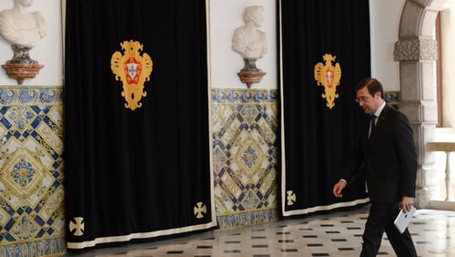 Portuguese Prime Minister Pedro Passos Coelho at Belem Presidential palace to meet President Anibal Cavaco Silva