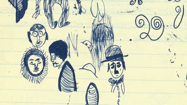 The Beckett notebooks include a doodle of Charlie Chaplin