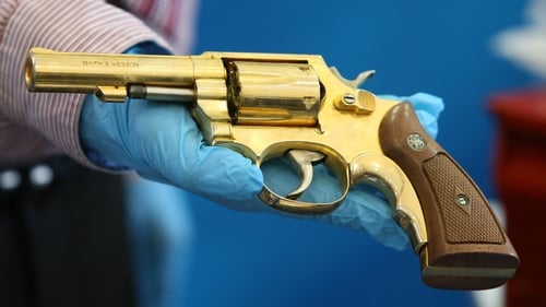 A replica golden gun was among the weapons found by gardaí