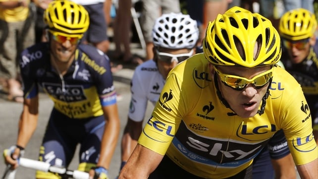 Chris Froome (right) pictured with Alberto Contador (left)