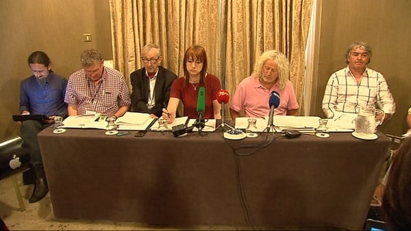 Mick Wallace (second from right) claimed there is a serious lack of democratic accountability of the force