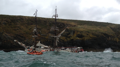 The Astrid sank after it hit rocks yesterday (Pic: RNLI)