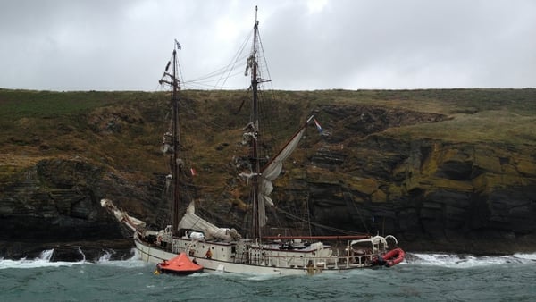 Reports that thieves had plundered the stricken sailing vessel the Astrid are untrue (Credit RNLI)