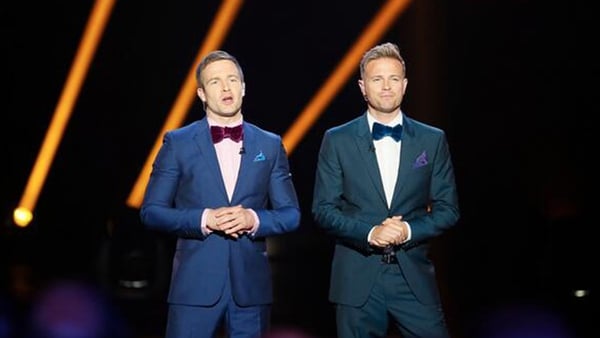 The Hit presenters Aidan Power and Nicky Byrne live on stage last night