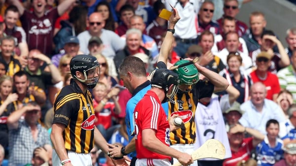 Kilkenny's Henry Shefflin receiving a second yellow card during last year's All-Ireland qualifier against Cork