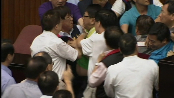 Politicians from opposite sides clashed in the parliament