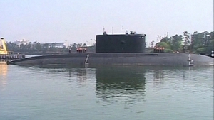 File image of the INS Sindhurakshak, which is now half-submerged in water following an explosion and fire