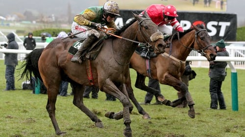 Ted Veale (nearest) found extra when required to claim the win at Bellewstown