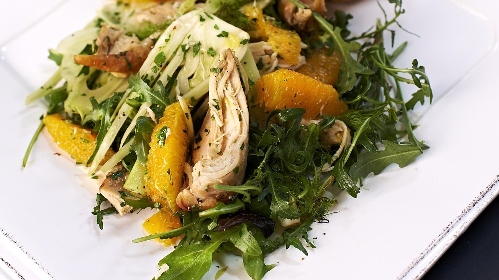 Chicken, Fennel and Orange Salad with Pinwheels