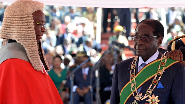 Robert Mugabe took his oath of office before Chief Justice Godfrey Chidyausiku